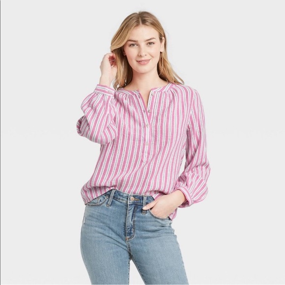 Universal Thread Tops - Women’s Striped Long Sleeve Blouse